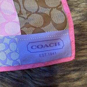 Coach Patterned Silk Scarf